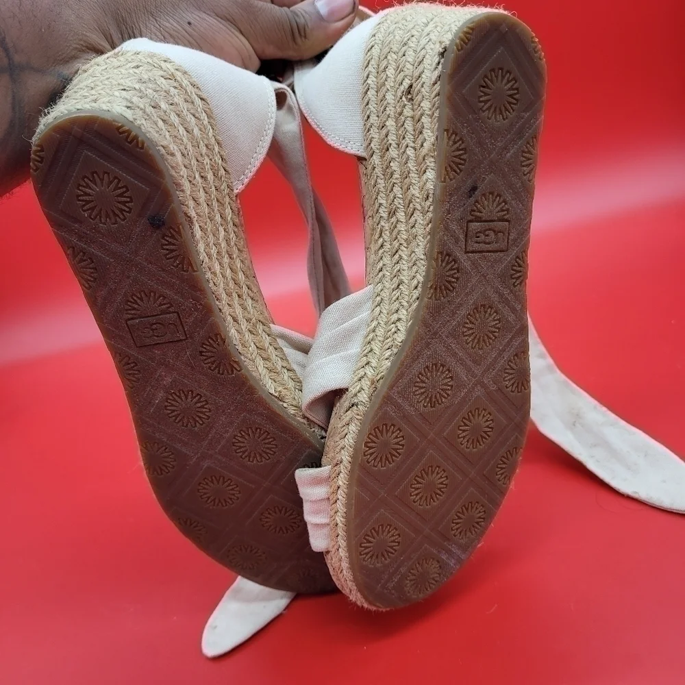 Women's Ugg Traci Espadrille Wedge Tie Up Sandal 6.5